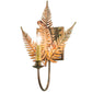 Meyda Lighting Fern 12" Verdigris & Copper Wall Sconce With Ivory Faux Candlelight