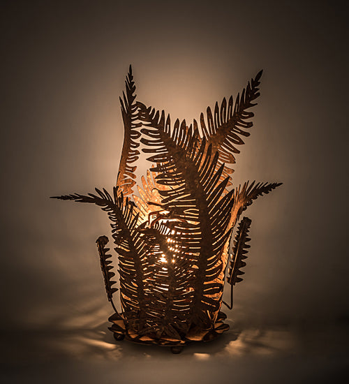 Meyda Lighting Fern 20" Hand Painted Rust Table Lamp
