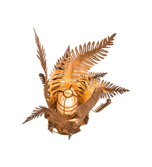 Meyda Lighting Fern 20" Hand Painted Rust Table Lamp