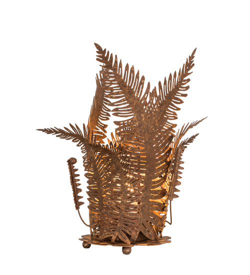 Meyda Lighting Fern 20" Hand Painted Rust Table Lamp