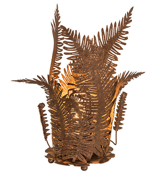 Meyda Lighting Fern 20" Hand Painted Rust Table Lamp