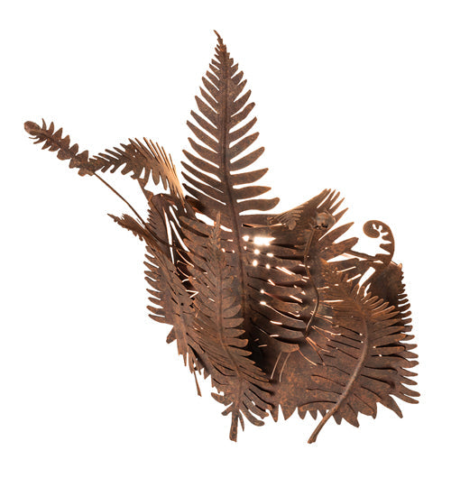 Meyda Lighting Fern 20" Hand Painted Rust Wall Sconce