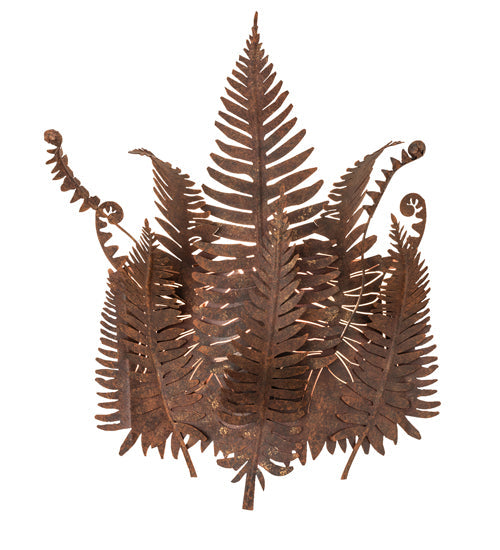 Meyda Lighting Fern 20" Hand Painted Rust Wall Sconce