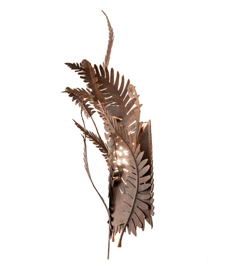 Meyda Lighting Fern 20" Hand Painted Rust Wall Sconce