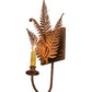 Meyda Lighting Fern 67833 10" Hand Painted Rust Wall Sconce With Ivory Faux Candlelight