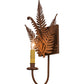 Meyda Lighting Fern 67833 10" Hand Painted Rust Wall Sconce With Ivory Faux Candlelight