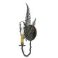 Meyda Lighting Fern 8" Raw Copper & Verdigris Wall Sconce With Amber Faux Candlelight