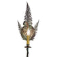 Meyda Lighting Fern 8" Raw Copper & Verdigris Wall Sconce With Amber Faux Candlelight