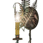 Meyda Lighting Fern 8" Raw Copper & Verdigris Wall Sconce With Amber Faux Candlelight