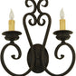 Meyda Lighting Fernando 17" 2-Light Coffee Bean Wall Sconce With Ivory Faux Candlelight