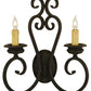 Meyda Lighting Fernando 17" 2-Light Coffee Bean Wall Sconce With Ivory Faux Candlelight