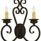 Meyda Lighting Fernando 17" 2-Light Coffee Bean Wall Sconce With Ivory Faux Candlelight