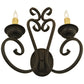 Meyda Lighting Fernando 17" 2-Light Coffee Bean Wall Sconce With Ivory Faux Candlelight