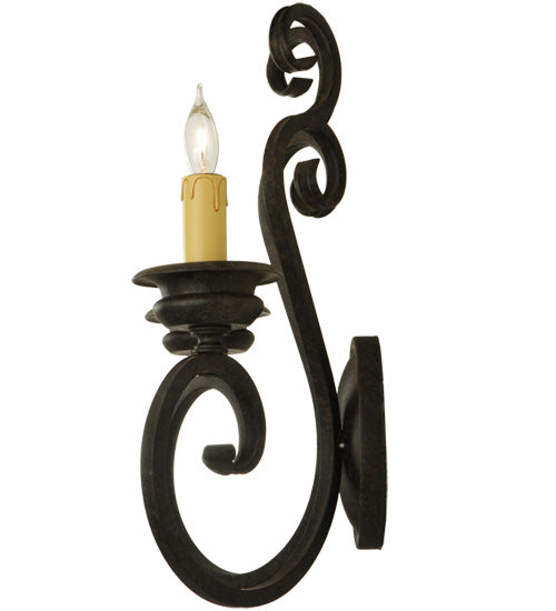 Meyda Lighting Fernando 17" 2-Light Coffee Bean Wall Sconce With Ivory Faux Candlelight
