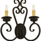 Meyda Lighting Fernando 17" 2-Light Coffee Bean Wall Sconce With Ivory Faux Candlelight