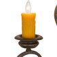 Meyda Lighting Fernando 17" 2-Light Gilded Tobacco Wall Sconce With Amber Faux Candlelight