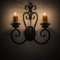 Meyda Lighting Fernando 17" 2-Light Gilded Tobacco Wall Sconce With Amber Faux Candlelight