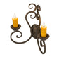 Meyda Lighting Fernando 17" 2-Light Gilded Tobacco Wall Sconce With Amber Faux Candlelight