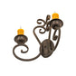 Meyda Lighting Fernando 17" 2-Light Gilded Tobacco Wall Sconce With Amber Faux Candlelight