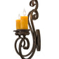 Meyda Lighting Fernando 17" 2-Light Gilded Tobacco Wall Sconce With Amber Faux Candlelight