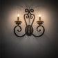 Meyda Lighting Fernando 211058 17" 2-Light Coffee Bean Wall Sconce With Ivory Faux Candlelight