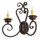 Meyda Lighting Fernando 211058 17" 2-Light Coffee Bean Wall Sconce With Ivory Faux Candlelight