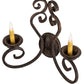 Meyda Lighting Fernando 211058 17" 2-Light Coffee Bean Wall Sconce With Ivory Faux Candlelight