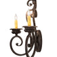 Meyda Lighting Fernando 211058 17" 2-Light Coffee Bean Wall Sconce With Ivory Faux Candlelight
