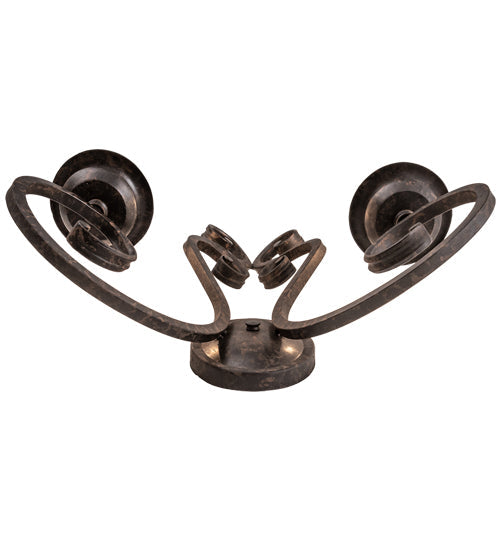 Meyda Lighting Fernando 211058 17" 2-Light Coffee Bean Wall Sconce With Ivory Faux Candlelight