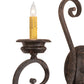Meyda Lighting Fernando 211058 17" 2-Light Coffee Bean Wall Sconce With Ivory Faux Candlelight