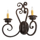 Meyda Lighting Fernando 211058 17" 2-Light Coffee Bean Wall Sconce With Ivory Faux Candlelight