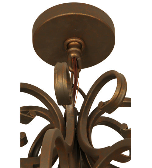 Meyda Lighting Fernando 28" 8-Light French Bronze Chandelier With Amber Faux Candlelight