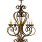 Meyda Lighting Fernando 28" 8-Light French Bronze Chandelier With Amber Faux Candlelight