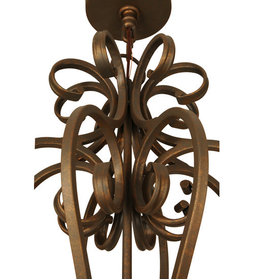Meyda Lighting Fernando 28" 8-Light French Bronze Chandelier With Amber Faux Candlelight