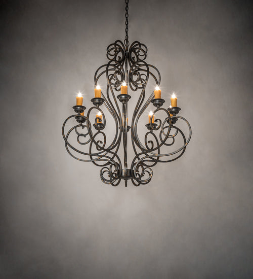 Meyda Lighting Fernando 42" 10-Light French Bronze Chandelier With Ivory Faux Candlelight