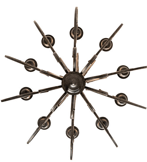 Meyda Lighting Fernando 42" 10-Light Golden Bronze Chandelier With Amber Faux Candlelight