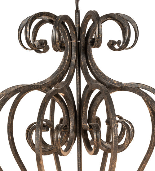Meyda Lighting Fernando 42" 10-Light Golden Bronze Chandelier With Amber Faux Candlelight