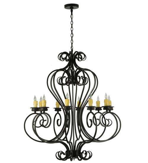 Meyda Lighting Fernando 42" 10-Light Timeless Bronze Chandelier With Ivory Faux Candlelight