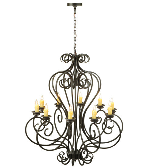 Meyda Lighting Fernando 42" 10-Light Timeless Bronze Chandelier With Ivory Faux Candlelight