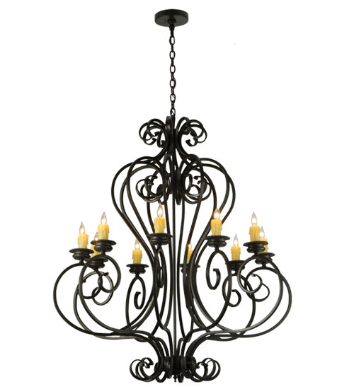 Meyda Lighting Fernando 42" 10-Light Timeless Bronze Chandelier With Ivory Faux Candlelight