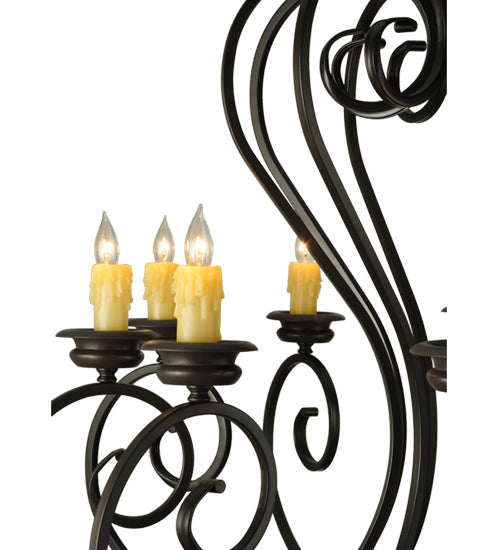 Meyda Lighting Fernando 42" 10-Light Timeless Bronze Chandelier With Ivory Faux Candlelight