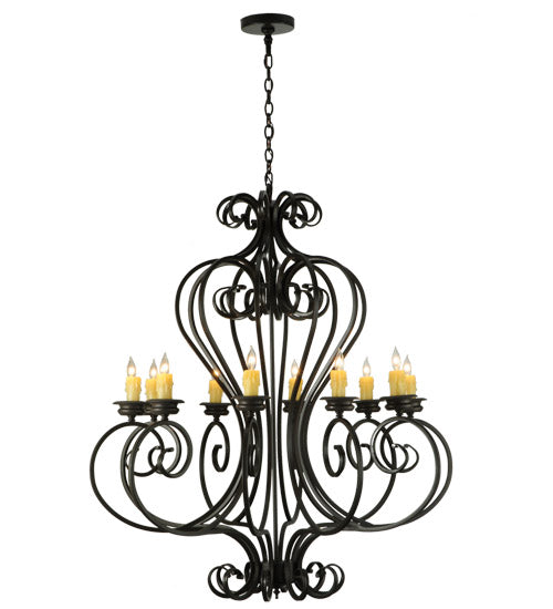 Meyda Lighting Fernando 42" 10-Light Timeless Bronze Chandelier With Ivory Faux Candlelight