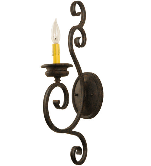 Meyda Lighting Fernando 5" Coffee Bean Wall Sconce With Amber Faux Candlelight