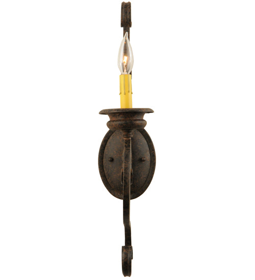 Meyda Lighting Fernando 5" Coffee Bean Wall Sconce With Amber Faux Candlelight
