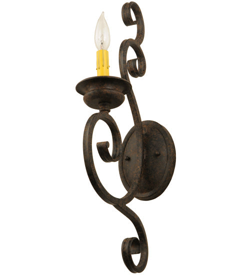 Meyda Lighting Fernando 5" Coffee Bean Wall Sconce With Amber Faux Candlelight
