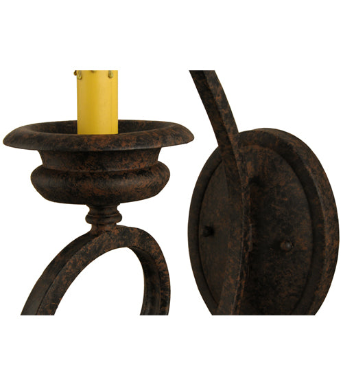 Meyda Lighting Fernando 5" Coffee Bean Wall Sconce With Amber Faux Candlelight