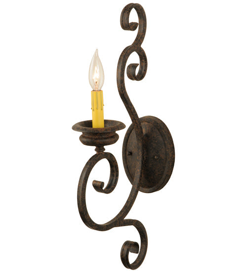 Meyda Lighting Fernando 5" Coffee Bean Wall Sconce With Amber Faux Candlelight