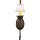 Meyda Lighting Fernando 5" Gilded Tobacco Wall Sconce With White Pleated Textrene Shade