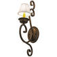 Meyda Lighting Fernando 5" Gilded Tobacco Wall Sconce With White Pleated Textrene Shade