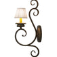 Meyda Lighting Fernando 5" Gilded Tobacco Wall Sconce With White Pleated Textrene Shade